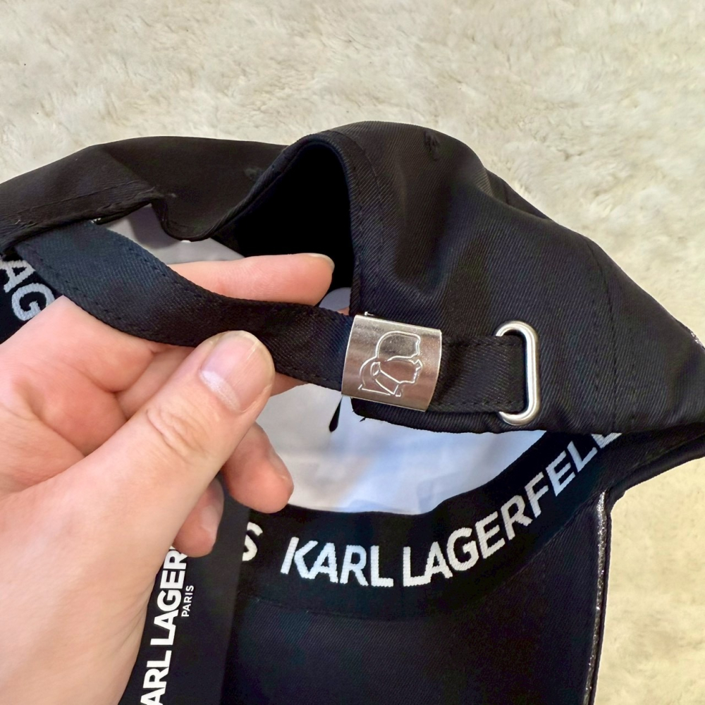 【卡爾｜全新】現貨 KARL LAGERFELD 帽子 鴨舌帽 刺繡標 鐵標 老帽｜Little Bee 小蜜蜂精品-細節圖3