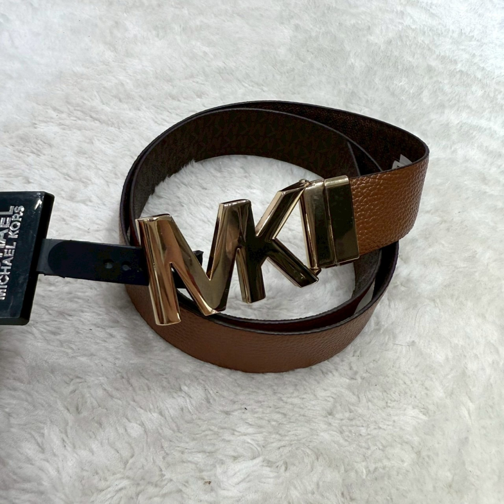 【MK｜全新】現貨 MICHAEL KORS 皮帶 女款 雙面用 M/L號 滿咖/棕色｜Little Bee 小蜜蜂精品-細節圖2