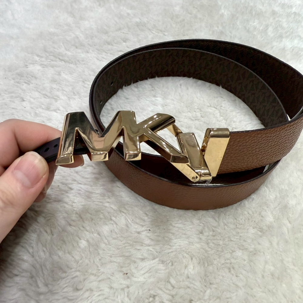 【MK｜全新】現貨 MICHAEL KORS 皮帶 女款 雙面用 M/L號 滿咖/棕色｜Little Bee 小蜜蜂精品-細節圖3