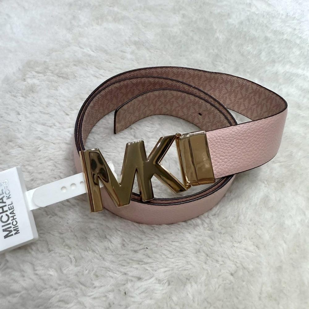【MK｜全新】現貨 MICHAEL KORS 皮帶 女款 雙面用 L號 滿粉/粉色｜Little Bee 小蜜蜂精品-細節圖2