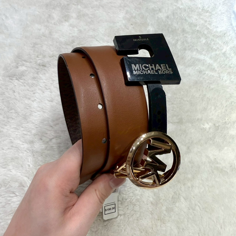 【MK｜全新】現貨 MICHAEL KORS 皮帶 女款 雙面用 S號 滿咖/棕色｜Little Bee 小蜜蜂精品-細節圖4