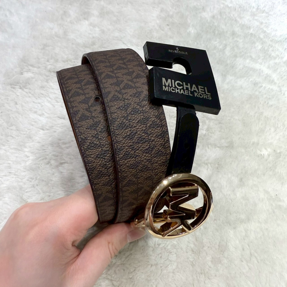 【MK｜全新】現貨 MICHAEL KORS 皮帶 女款 雙面用 S號 滿咖/棕色｜Little Bee 小蜜蜂精品-細節圖5