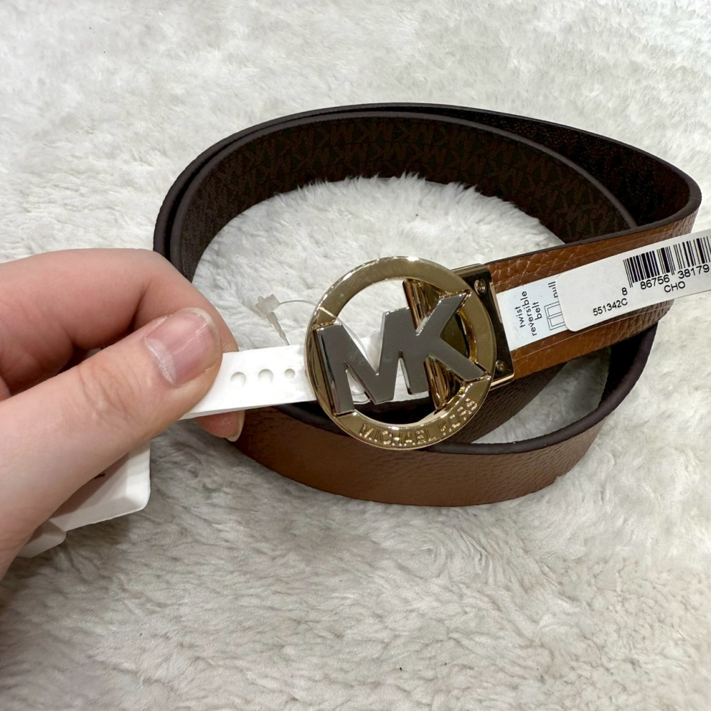 【MK｜全新】現貨 MICHAEL KORS 皮帶 女款 雙面用 L號 滿咖/棕色｜Little Bee 小蜜蜂精品-細節圖2