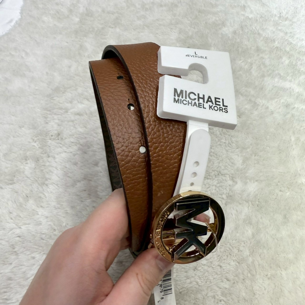 【MK｜全新】現貨 MICHAEL KORS 皮帶 女款 雙面用 L號 滿咖/棕色｜Little Bee 小蜜蜂精品-細節圖4