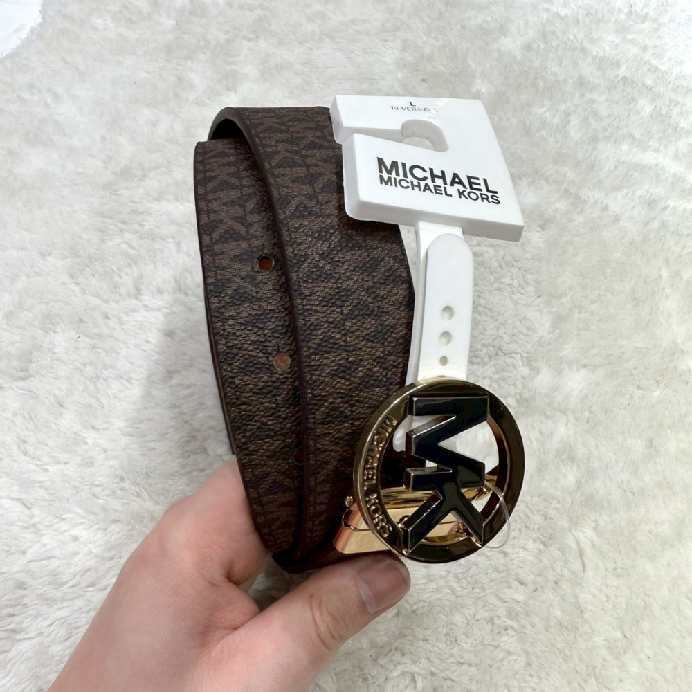 【MK｜全新】現貨 MICHAEL KORS 皮帶 女款 雙面用 L號 滿咖/棕色｜Little Bee 小蜜蜂精品-細節圖5