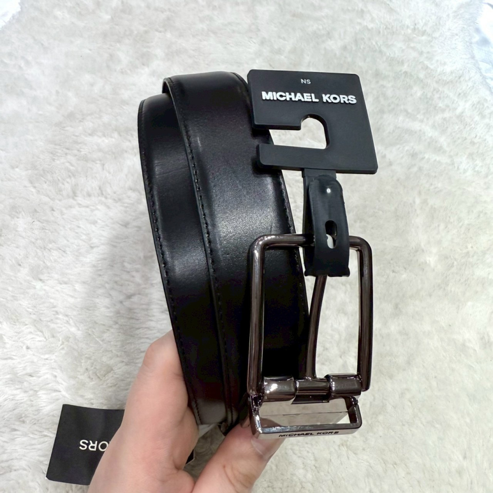 【MK｜全新】現貨 MICHAEL KORS 皮帶 男款 雙面用 NS均碼 滿咖/黑色｜Little Bee 小蜜蜂精品-細節圖4