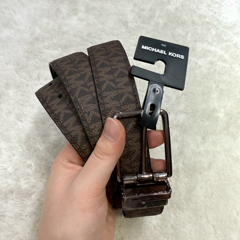 【MK｜全新】現貨 MICHAEL KORS 皮帶 男款 雙面用 NS均碼 滿咖/黑色｜Little Bee 小蜜蜂精品-細節圖5
