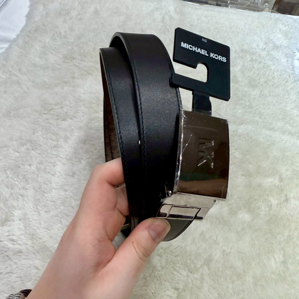 【MK｜全新】現貨 MICHAEL KORS 皮帶 男款 雙面用 NS均碼 滿咖/黑色｜Little Bee 小蜜蜂精品-細節圖4