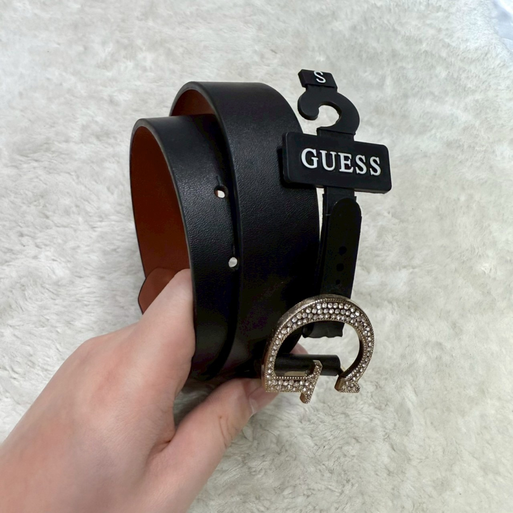 【GUESS｜全新】現貨 皮帶 女款 帶鑽 G字 大LOGO S/M號 腰帶｜Little Bee 小蜜蜂精品-細節圖2