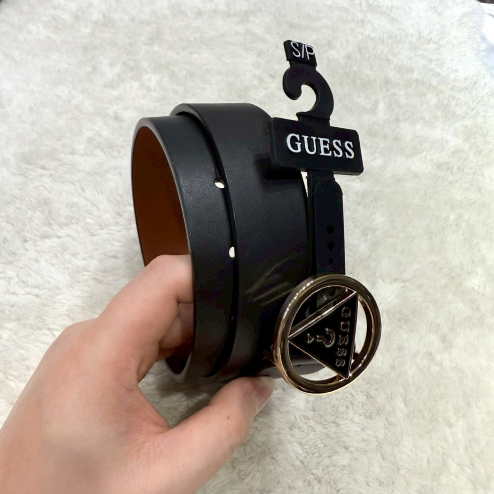 【GUESS｜全新】現貨 皮帶 女款 經典倒三角 大LOGO S/M號 腰帶｜Little Bee 小蜜蜂精品-細節圖2