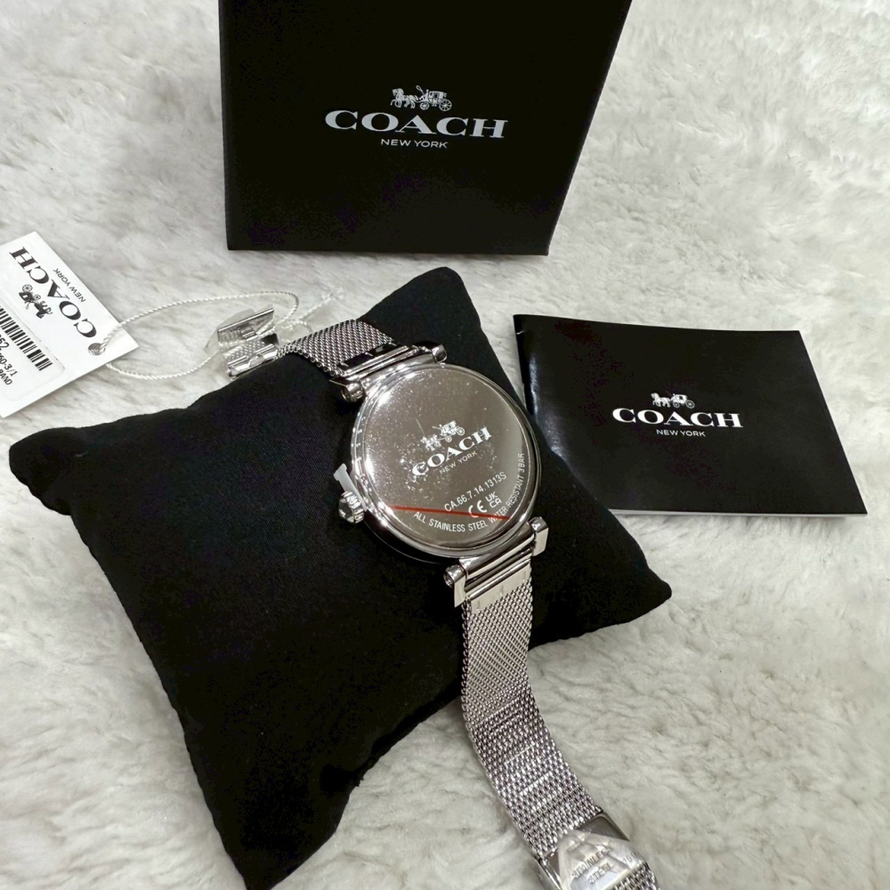 【蔻馳｜全新】現貨 COACH 手錶 石英錶 女錶 素面 鑽框 米蘭鋼錶 送禮推薦｜Little Bee 小蜜蜂精品-細節圖3