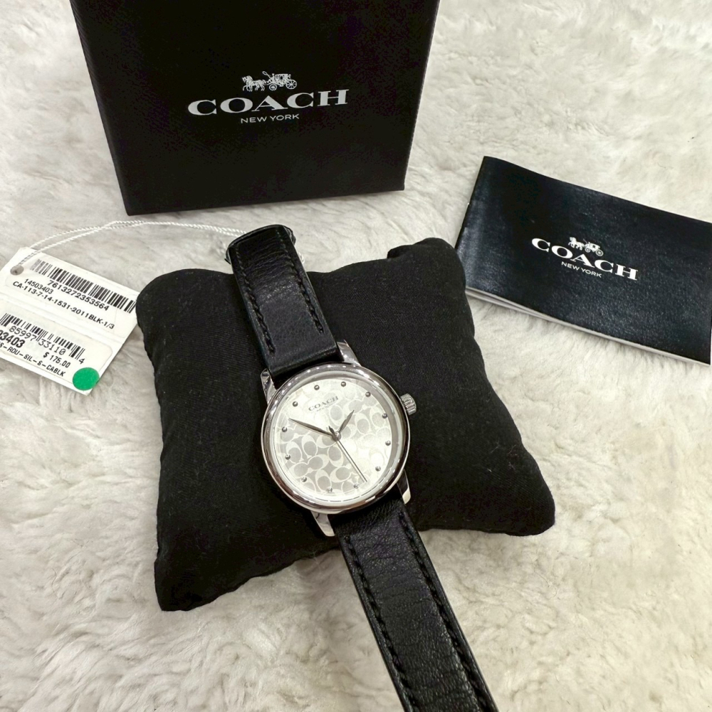 【蔻馳｜全新】現貨 COACH 手錶 石英錶 女錶 素面 滿版 C字 皮錶 送禮推薦｜Little Bee 小蜜蜂精品-細節圖2