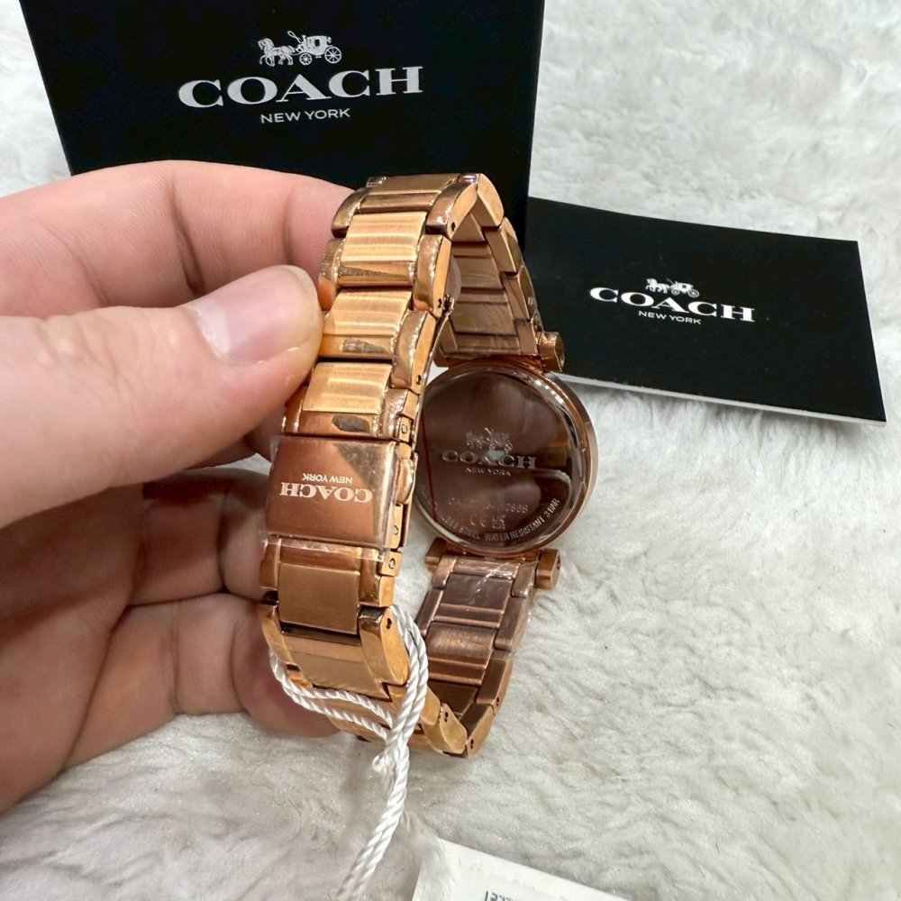 【蔻馳｜全新】現貨 COACH 手錶 石英錶 女錶 素面 鑽框 鋼錶 送禮推薦｜Little Bee 小蜜蜂精品-細節圖3