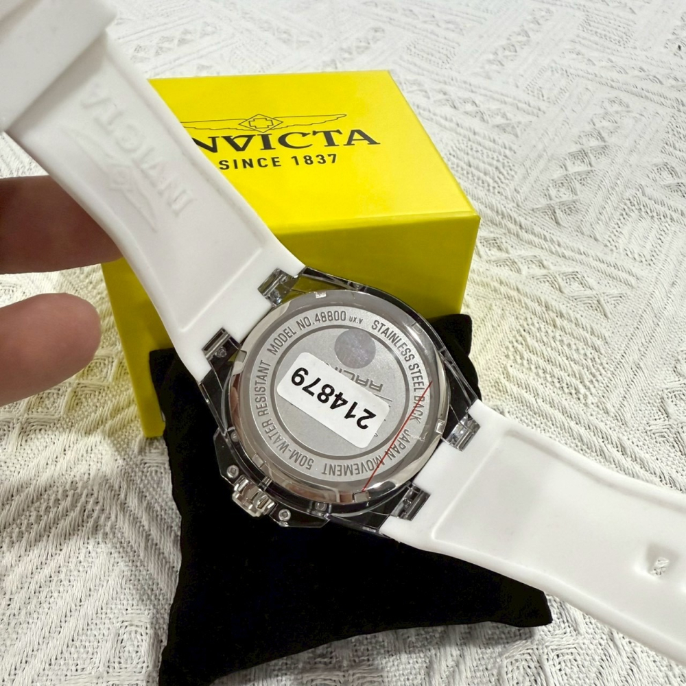 【英威塔｜全新】現貨 INVICTA 手錶 石英錶 男錶 透明 真三眼 掃秒款 橡膠錶｜Little Bee 小蜜蜂精品-細節圖3