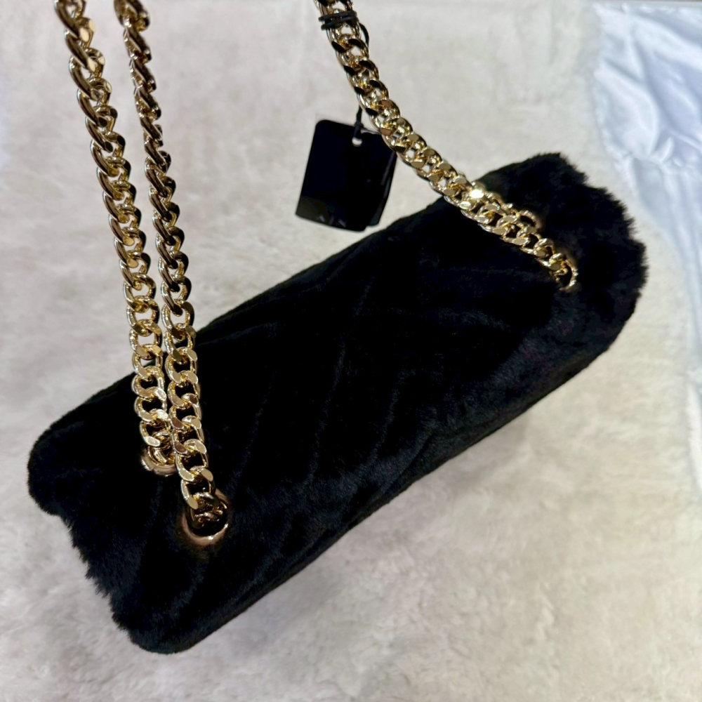 【AX｜全新】現貨 ARMANI EXCHANGE 包包 鍊條包 毛絨 兩用包 斜背包｜Little Bee 小蜜蜂精品-細節圖3