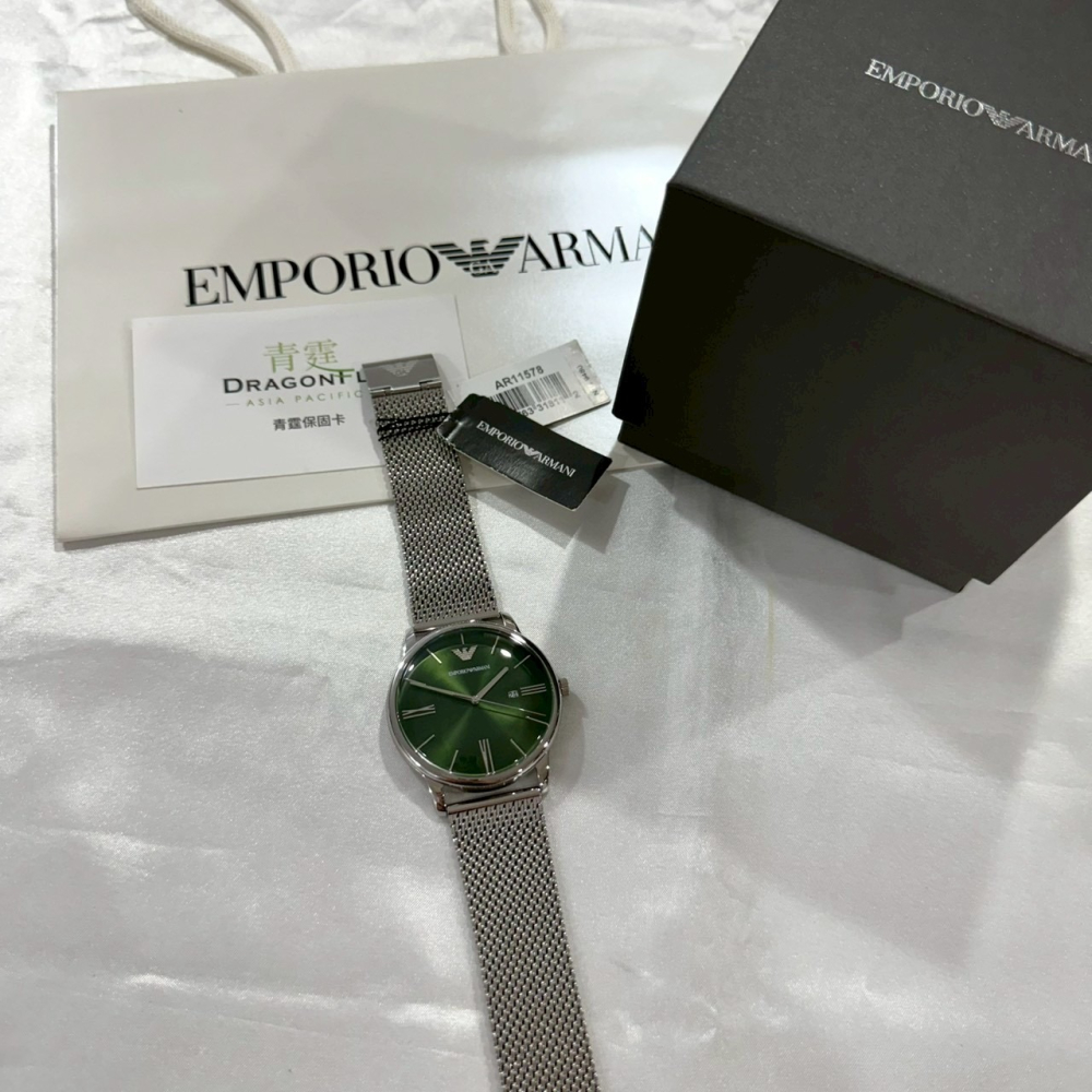 【亞曼尼｜全新】現貨 EMPORIO ARMANI 手錶 男錶石英 專櫃保固 米蘭鋼錶｜Little Bee 小蜜蜂精品-細節圖2