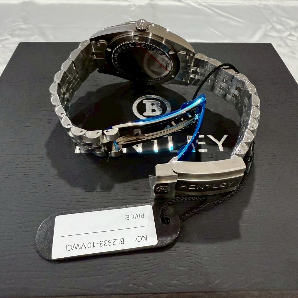 【賓利｜全新】現貨 BENTLEY 手錶 石英錶 男錶 銀殼 蠔式 專櫃保固 鋼錶｜Little Bee 小蜜蜂精品-細節圖3