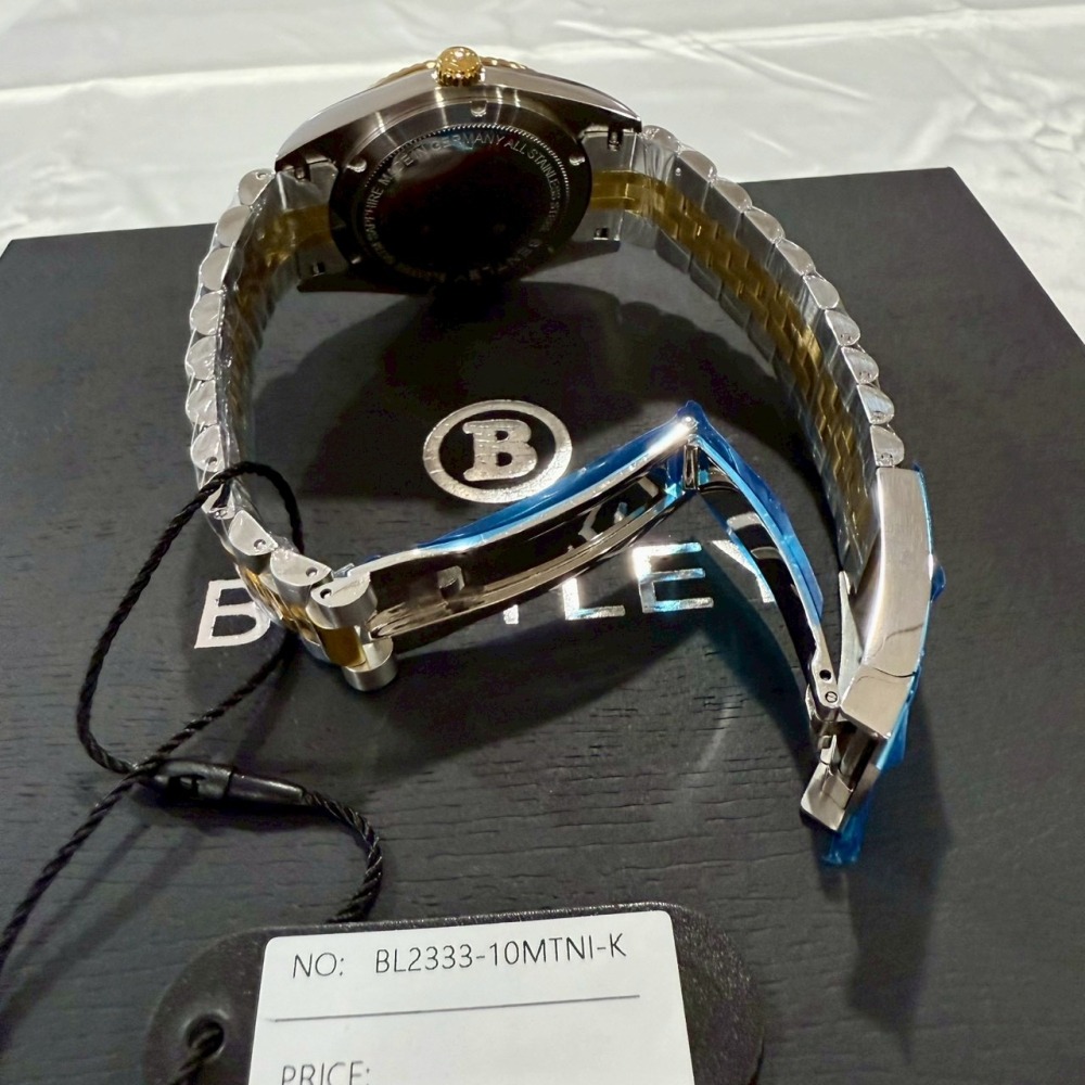 【賓利｜全新】現貨 BENTLEY 手錶 石英錶 男錶 間金殼 蠔式 專櫃保固 鋼錶｜Little Bee 小蜜蜂精品-細節圖3