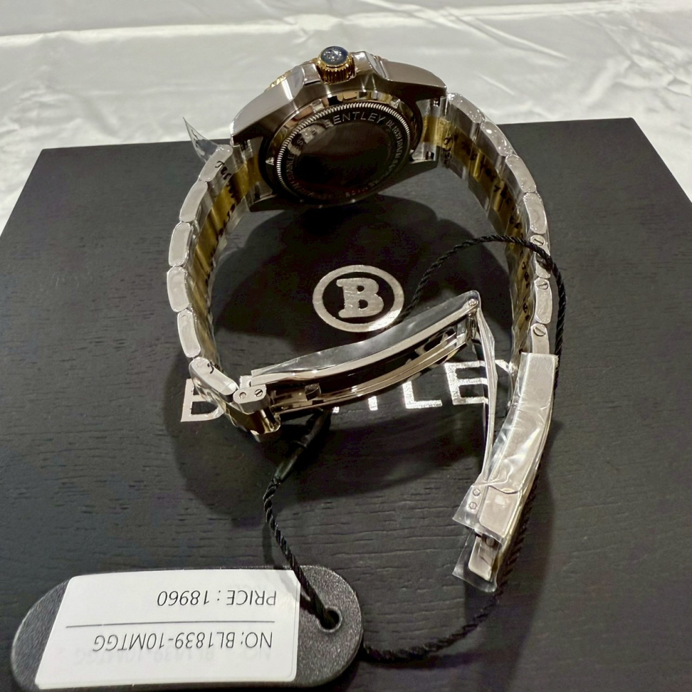【賓利｜全新】現貨 BENTLEY 手錶 石英錶 男錶 間金殼 綠水鬼 專櫃保固 鋼錶｜Little Bee 小蜜蜂精品-細節圖3