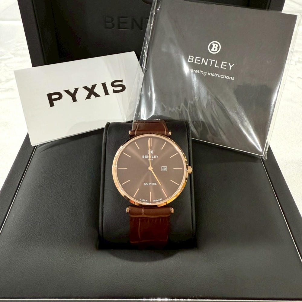 【賓利｜全新】現貨 BENTLEY 手錶 石英錶 女錶 玫瑰金 日期款 專櫃保固 皮錶｜Little Bee 小蜜蜂精品-細節圖2