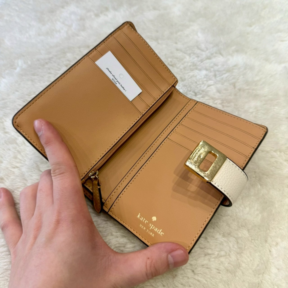 【KS｜全新】現貨 KATE SPADE 錢包 中夾 旋扣 防刮紋 對開 零錢中夾｜Little Bee 小蜜蜂精品-細節圖4