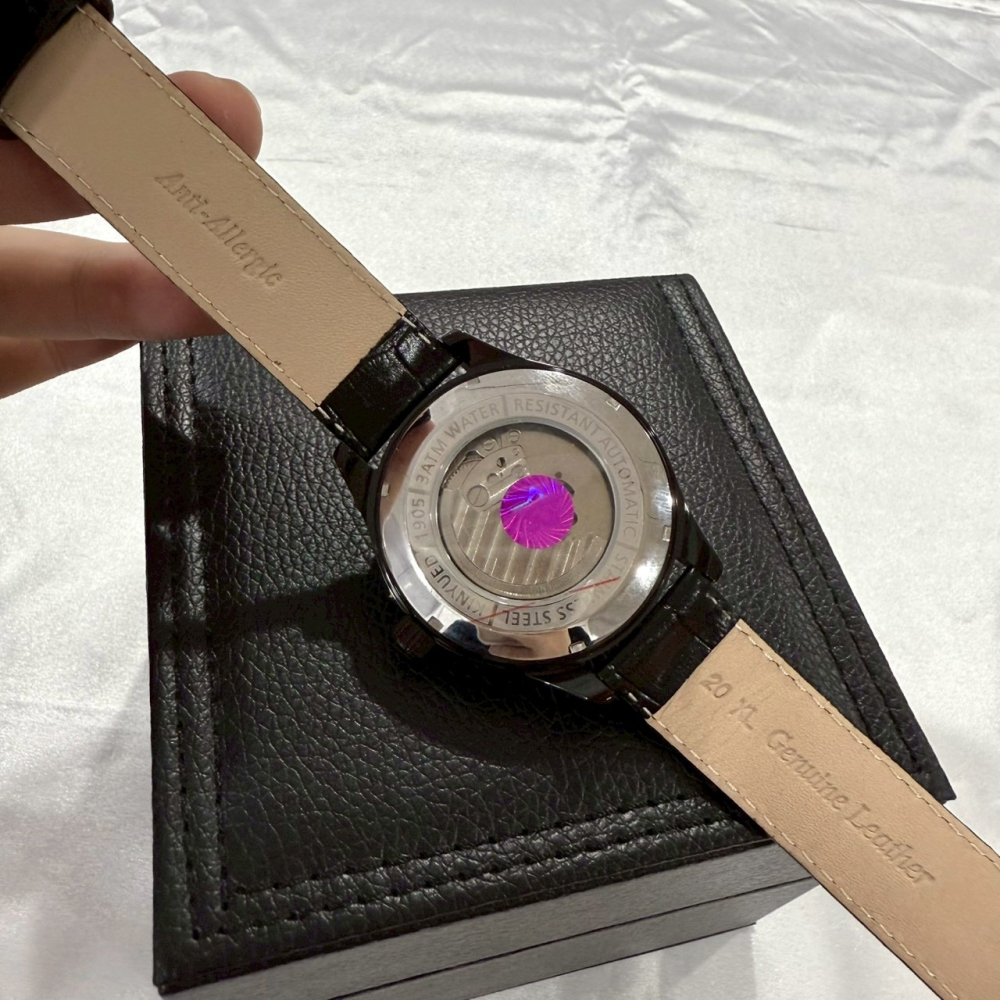 【國王｜全新】現貨 KINYUED 手錶 機械錶 男錶 日月相 雙秒針 皮錶 絕版款｜Little Bee 小蜜蜂精品-細節圖3