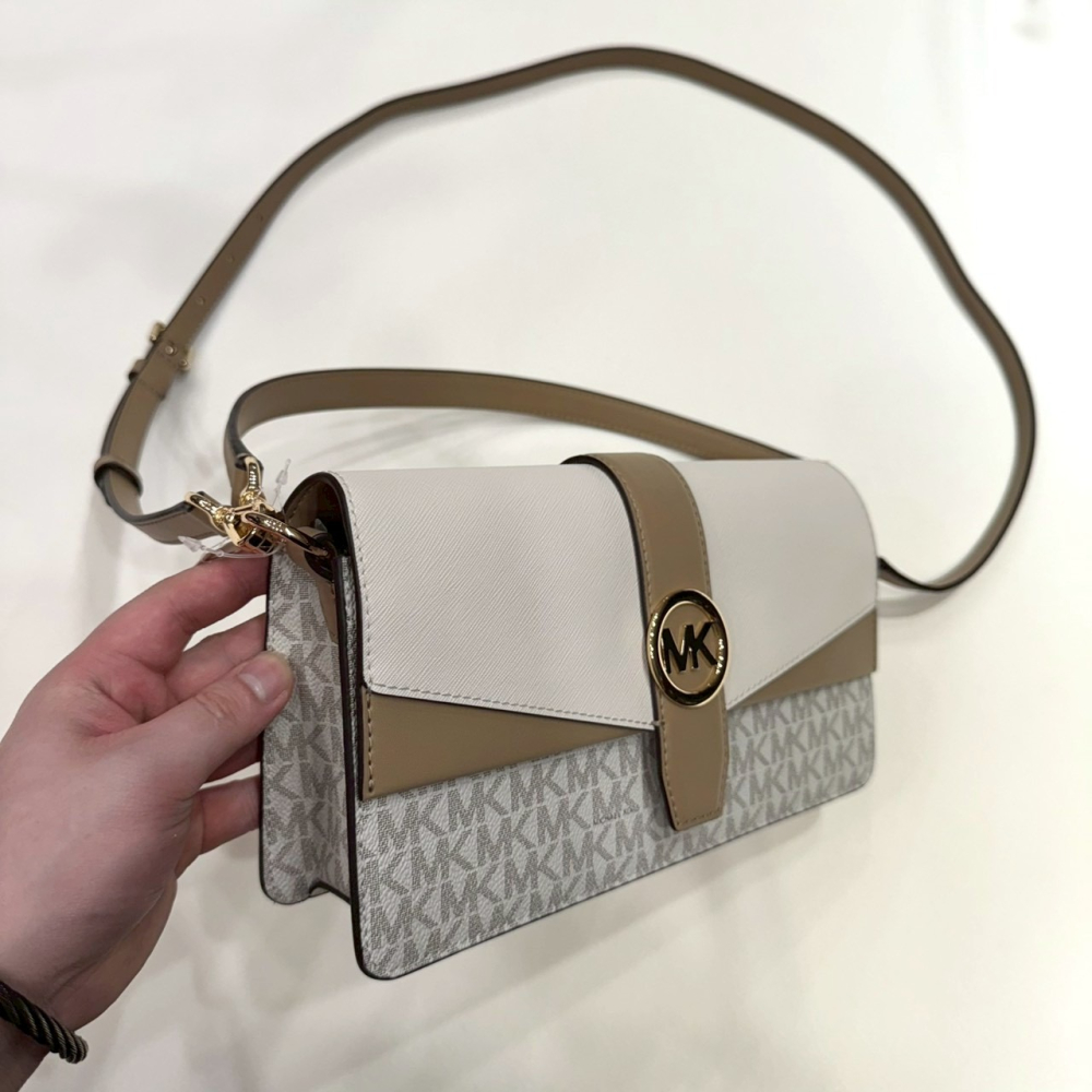 【MK｜全新】現貨 MICHAEL KORS 包包 酒神包 拼色 滿版 兩用包 斜背包｜Little Bee 小蜜蜂精品-細節圖2
