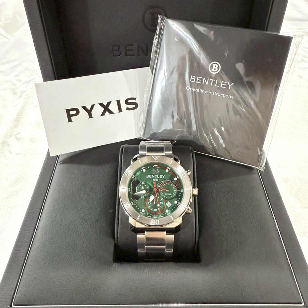 【賓利｜全新】現貨 BENTLEY 石英錶 男錶 手錶 真三眼計時 專櫃保固 鋼錶｜Little Bee 小蜜蜂精品-細節圖2