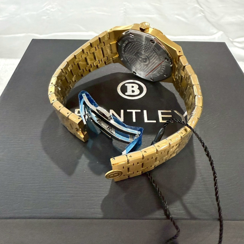 【賓利｜全新】現貨 BENTLEY 石英錶 男錶 八角 手錶 土豪金 專櫃保固 鋼錶｜Little Bee 小蜜蜂精品-細節圖3