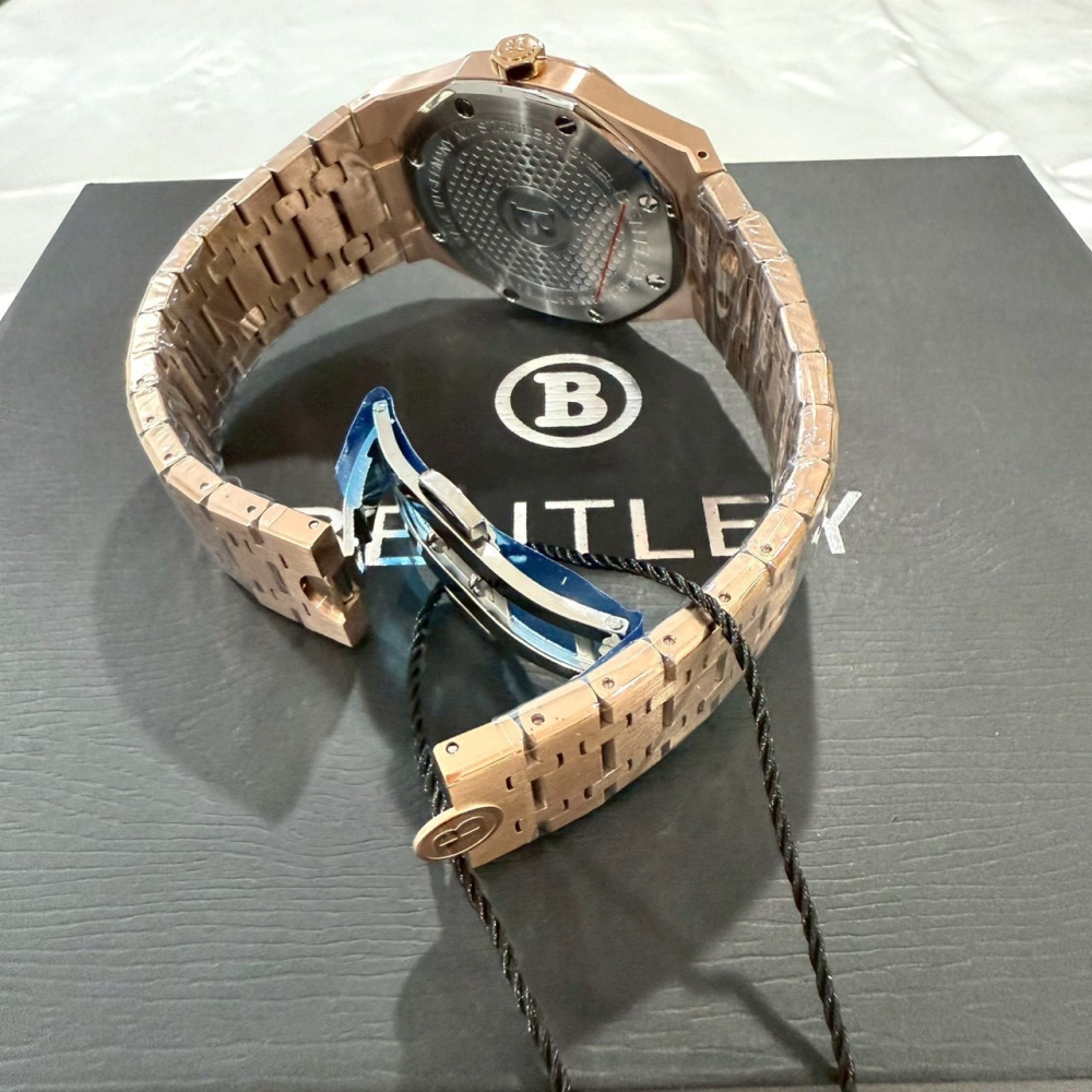 【賓利｜全新】現貨 BENTLEY 石英錶 男錶 八角 手錶 玫瑰金 專櫃保固 鋼錶｜Little Bee 小蜜蜂精品-細節圖3