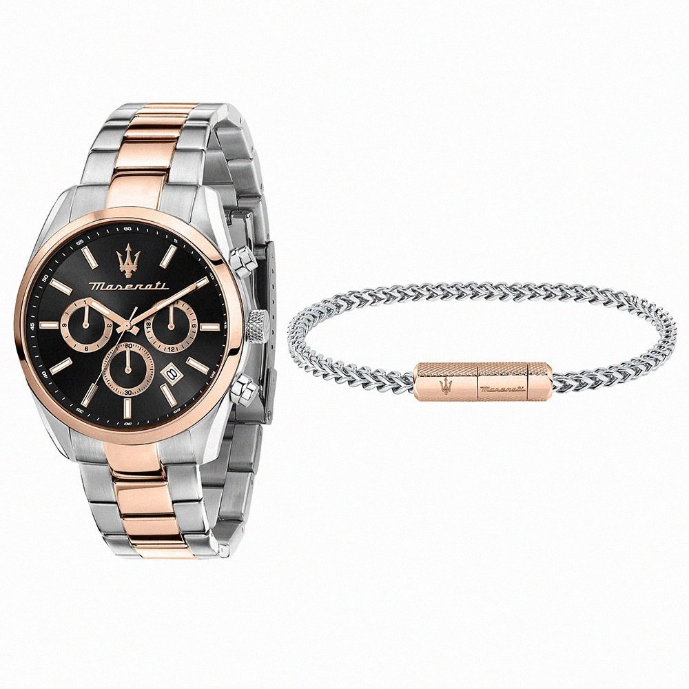 【瑪莎拉蒂｜全新】現貨 MASERATI 手錶 真三眼 石英錶 專櫃保固 鋼錶 禮盒組｜Little Bee 小蜜蜂精品-細節圖2