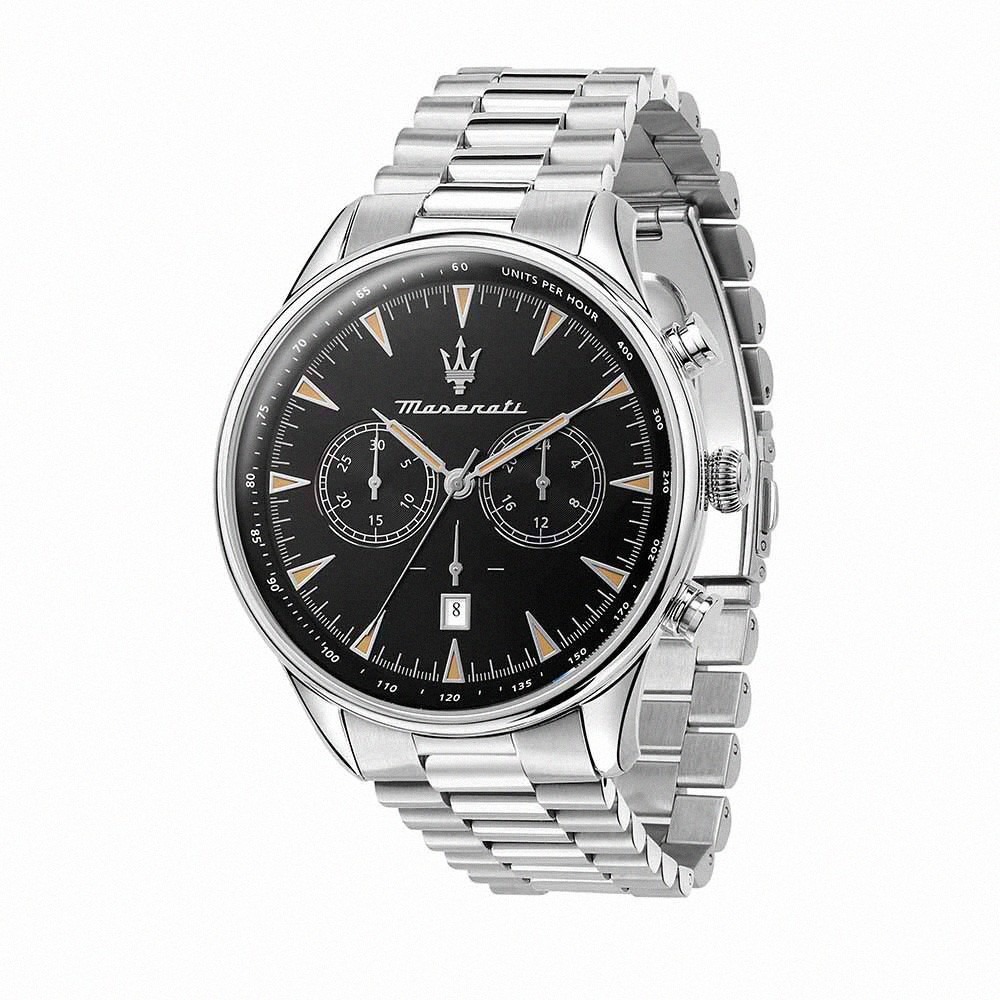 【瑪莎拉蒂｜全新】現貨 MASERATI 手錶 石英錶 計時功能 銀殼 專櫃保固 鋼錶｜Little Bee 小蜜蜂精品-細節圖2