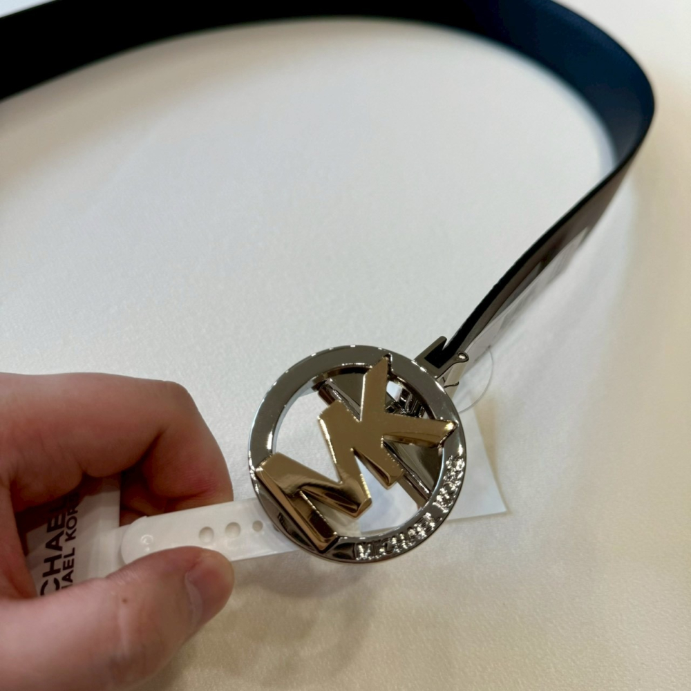 【MK｜全新】現貨 MICHAEL KORS 皮帶 女款 間金 雙面用 M號 黑/棕色｜Little Bee 小蜜蜂精品-細節圖3