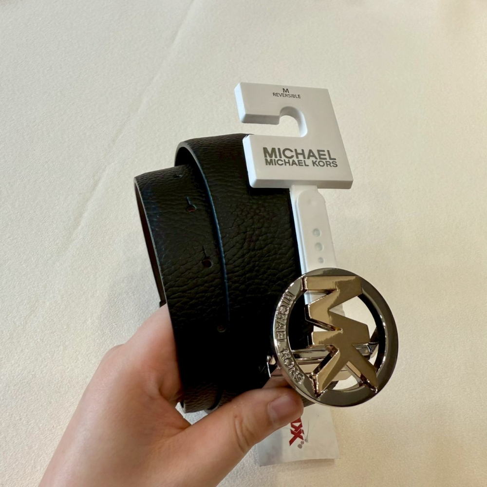 【MK｜全新】現貨 MICHAEL KORS 皮帶 女款 間金 雙面用 M號 黑/棕色｜Little Bee 小蜜蜂精品-細節圖5