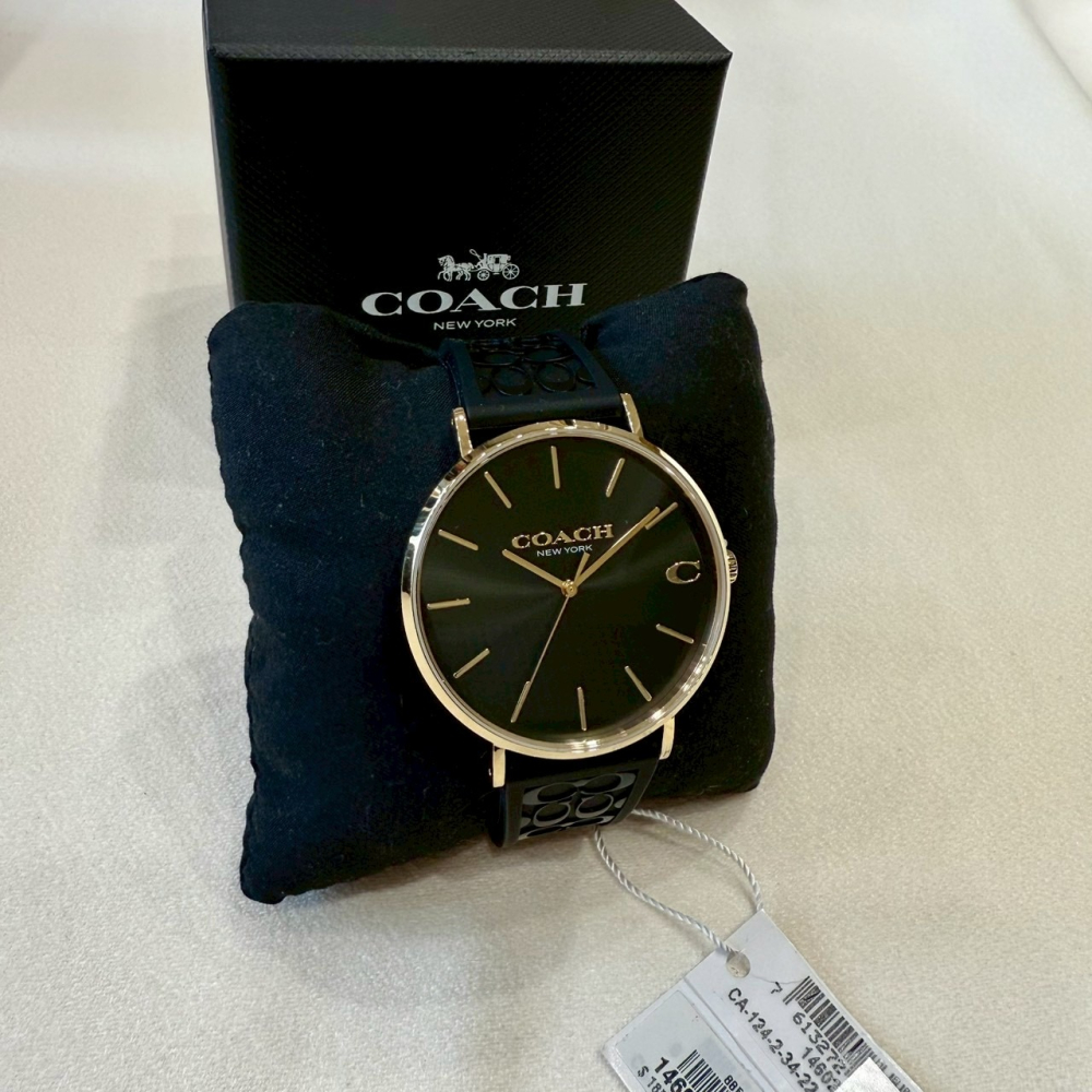 【蔻馳｜全新】現貨 COACH 手錶 石英錶 女錶 C字日期款 橡膠錶 送禮推薦｜Little Bee 小蜜蜂精品-細節圖2