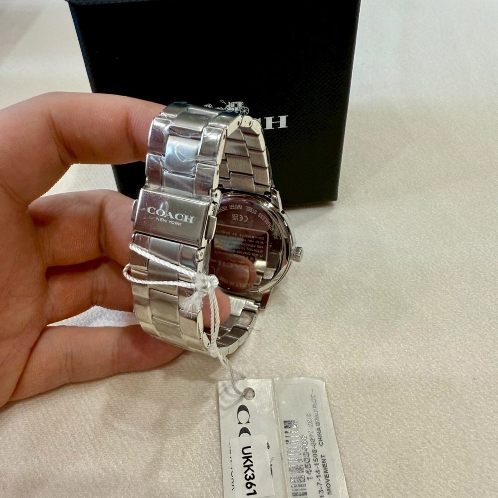 【蔻馳｜全新】現貨 COACH 手錶 石英錶 女錶 滿版C 粉面 鋼錶 送禮推薦｜Little Bee 小蜜蜂精品-細節圖3