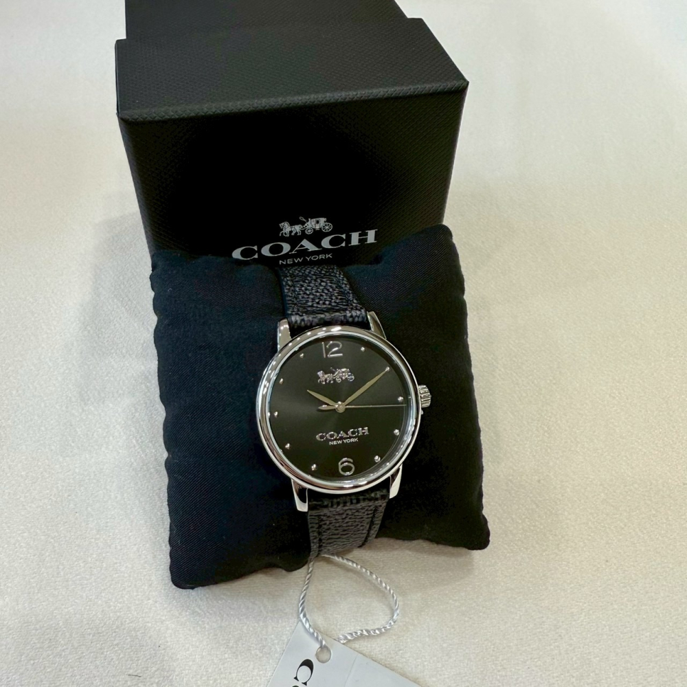 【蔻馳｜全新】現貨 COACH 手錶 石英錶 女錶 馬車款 老花紋 皮錶 送禮推薦｜Little Bee 小蜜蜂精品-細節圖2