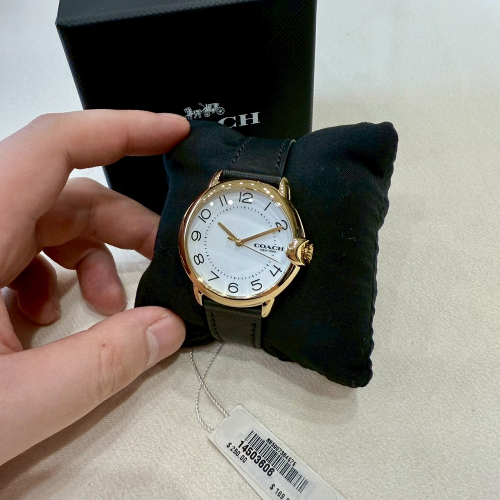 【蔻馳｜全新】現貨 COACH 手錶 石英錶 女錶 錶冠C字 超有質感 皮錶 送禮推薦｜Little Bee 小蜜蜂精品-細節圖2