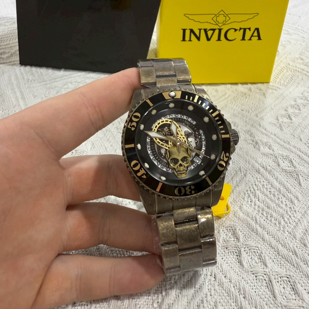 【英威塔｜全新】現貨 INVICTA 手錶 機械錶 男錶 加勒比海盜風格 仿舊 鋼錶｜Little Bee 小蜜蜂精品-細節圖6