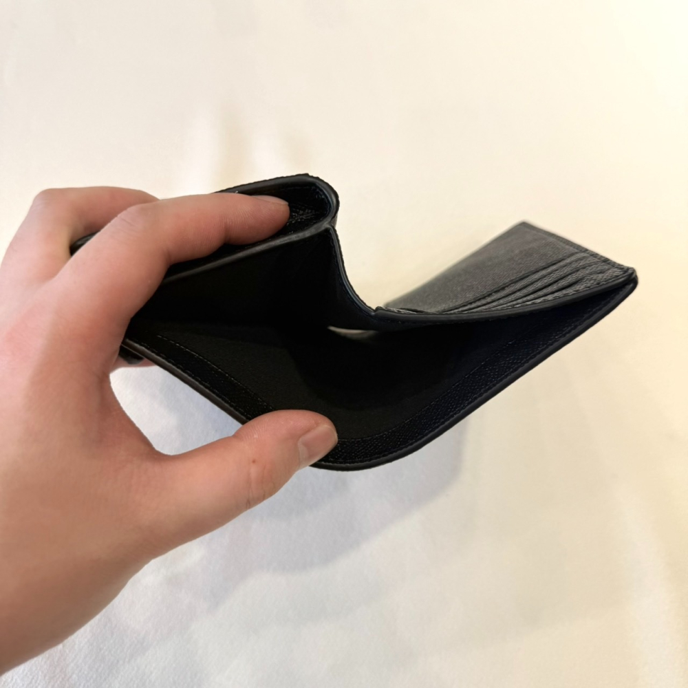 【蔻馳｜全新】現貨 COACH 錢包 中夾 金標 經典款 黑色 防刮紋 零錢中夾｜Little Bee 小蜜蜂精品-細節圖4