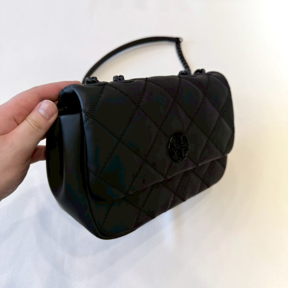 【TB｜全新】現貨 TORY BURCH 包包 鍊條包 WILLA 啞光黑 斜背包｜Little Bee 小蜜蜂精品-細節圖2