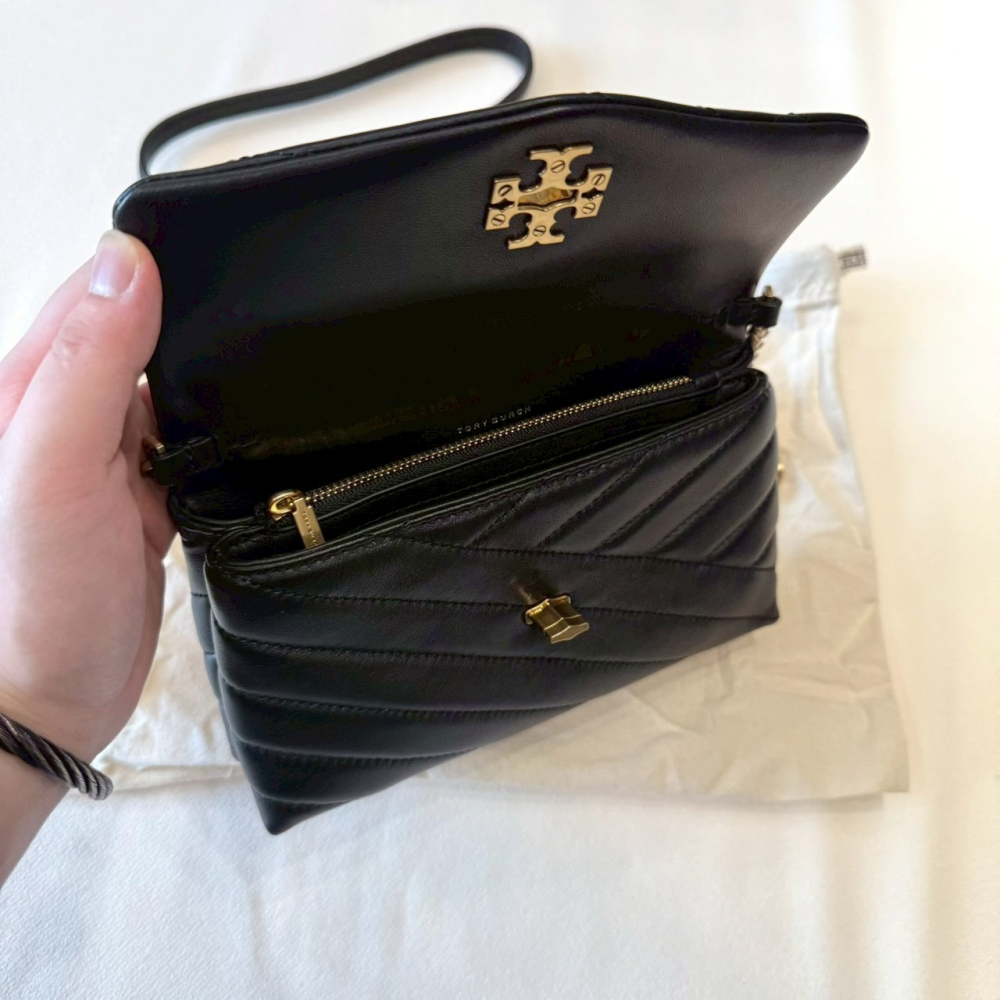 【TB｜全新】現貨 TORY BURCH 包包 掀蓋包 專櫃款 斜紋 羊皮 斜背包｜Little Bee 小蜜蜂精品-細節圖2