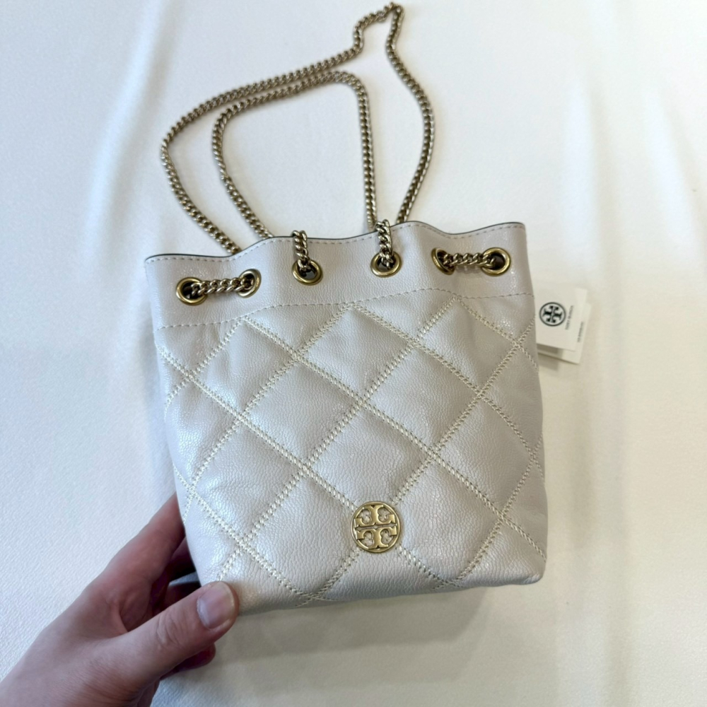 【TB｜全新】現貨 TORY BURCH 包包 水桶包 金標 菱格紋 鍊條包 腋下包｜Little Bee 小蜜蜂精品-細節圖2