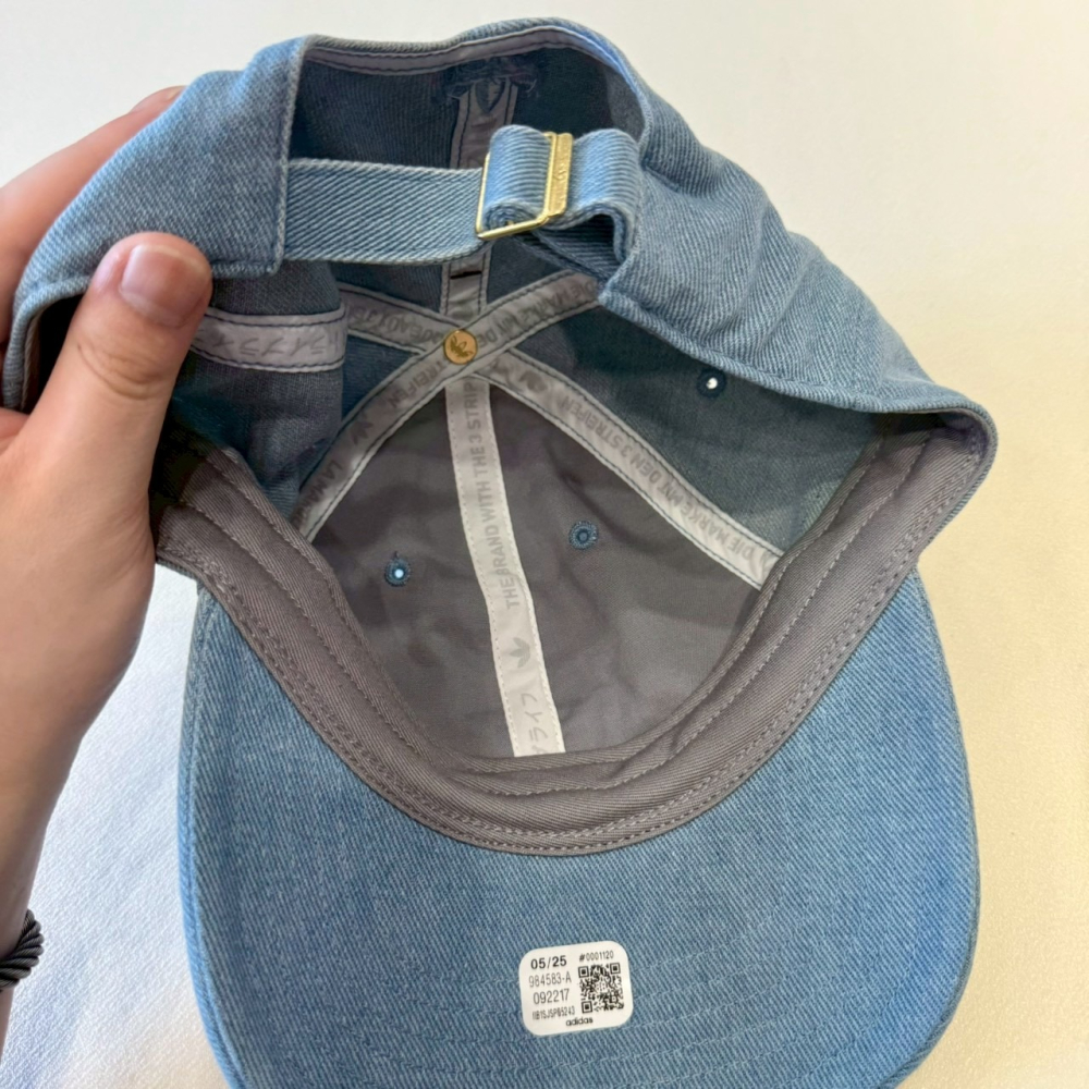 【愛迪達｜全新】現貨 ADIDAS 帽子 鴨舌帽 刺繡標 牛仔藍 軟頂 老帽 L/XL｜Little Bee 小蜜蜂精品-細節圖2