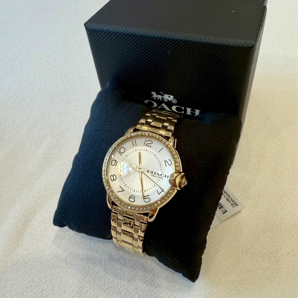 【蔻馳｜全新】現貨 COACH 手錶 石英錶 女錶 錶冠C字 超有質感 鋼錶 送禮推薦｜Little Bee 小蜜蜂精品-細節圖2