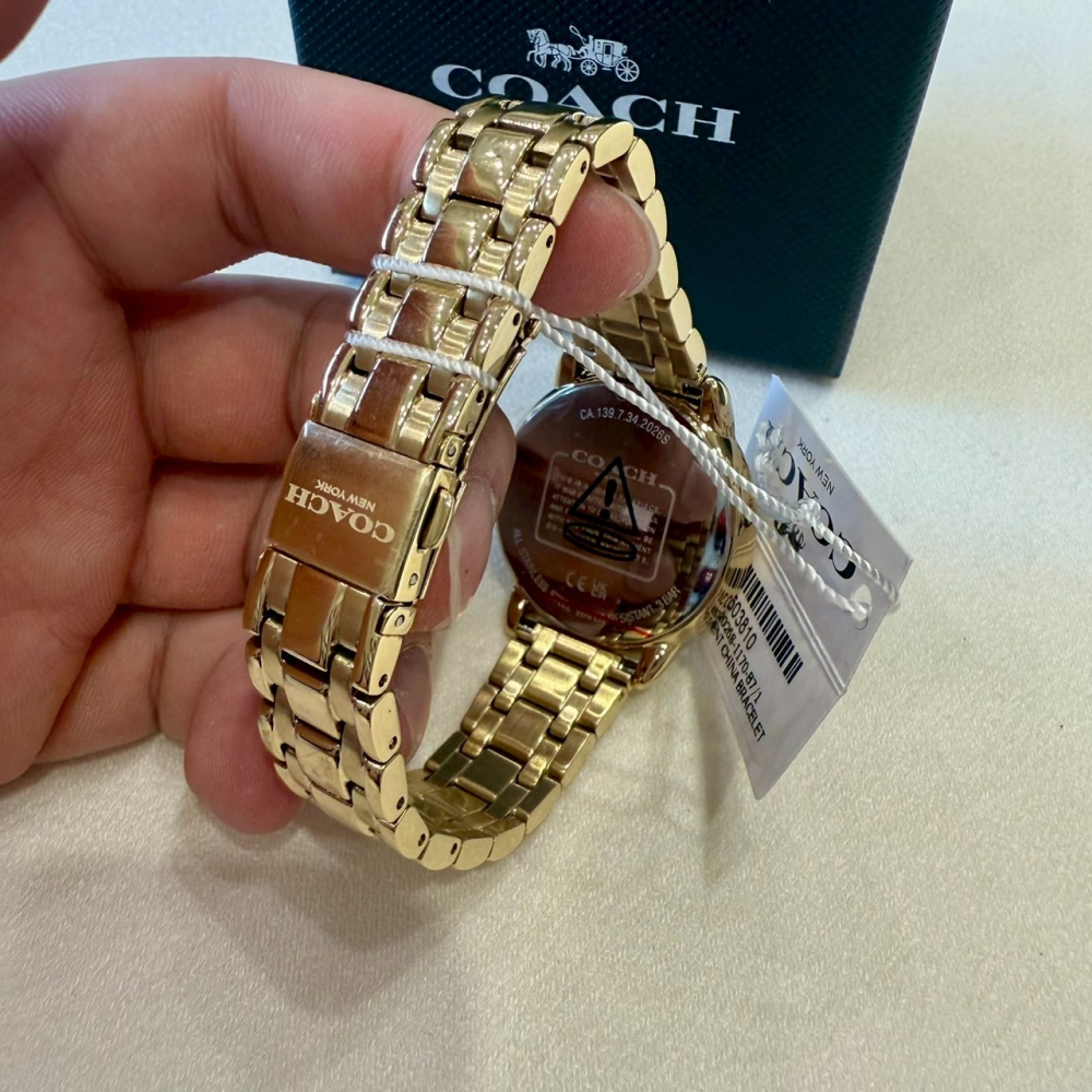 【蔻馳｜全新】現貨 COACH 手錶 石英錶 女錶 錶冠C字 超有質感 鋼錶 送禮推薦｜Little Bee 小蜜蜂精品-細節圖4