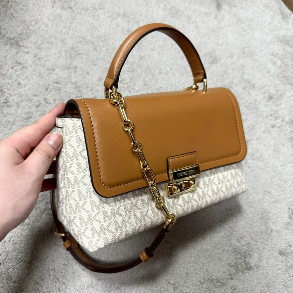 【MK｜全新】現貨 MICHAEL KORS 包包 掀蓋包 專櫃款 拼色 兩用 斜背包｜Little Bee 小蜜蜂精品-細節圖2