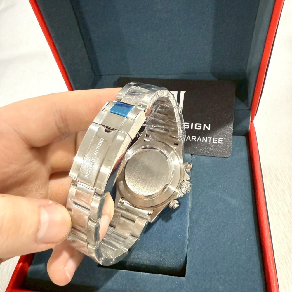 【迪頓｜全新】現貨 DIDUN 機械錶 手錶 迪通拿款 鋼錶 真三眼 熊貓配色 絕版款｜Little Bee 小蜜蜂精品-細節圖3