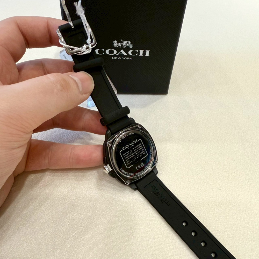 【蔻馳｜全新】現貨 COACH 手錶 石英錶 女錶 矽膠錶 超有質感 滿雙C 送禮推薦｜Little Bee 小蜜蜂精品-細節圖3