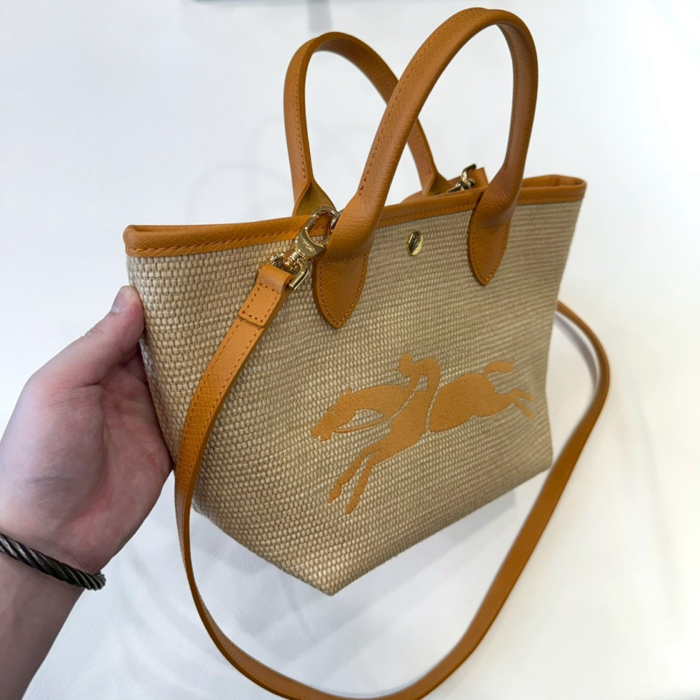 【LONGCHAMP｜全新】現貨 包包 托特包 草編 大標 兩用包 斜背包｜Little Bee 小蜜蜂精品-細節圖2